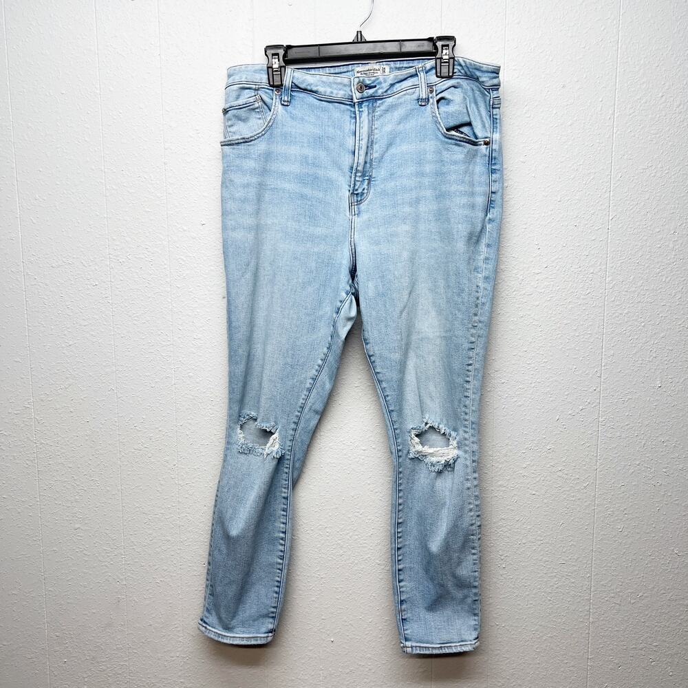 Abercrombie & Fitch The Supper Skinny Ankle High Rise Distressed Womens Jeans 34